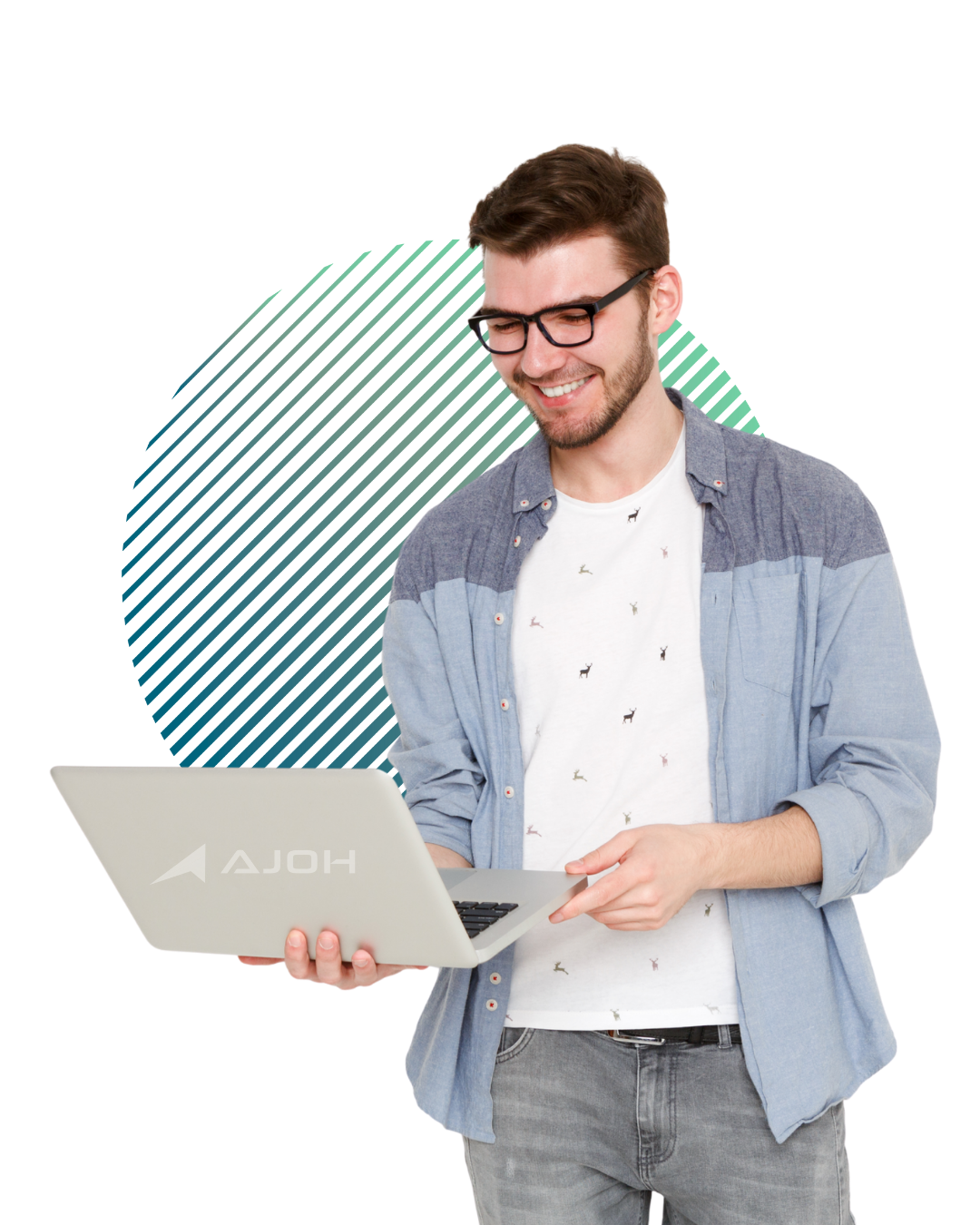 Profissional usando plataforma Ajoh para gestão financeira